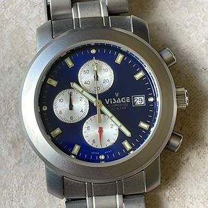 Visage men battery water resistant 10ATM chronograph stainless steel w/day